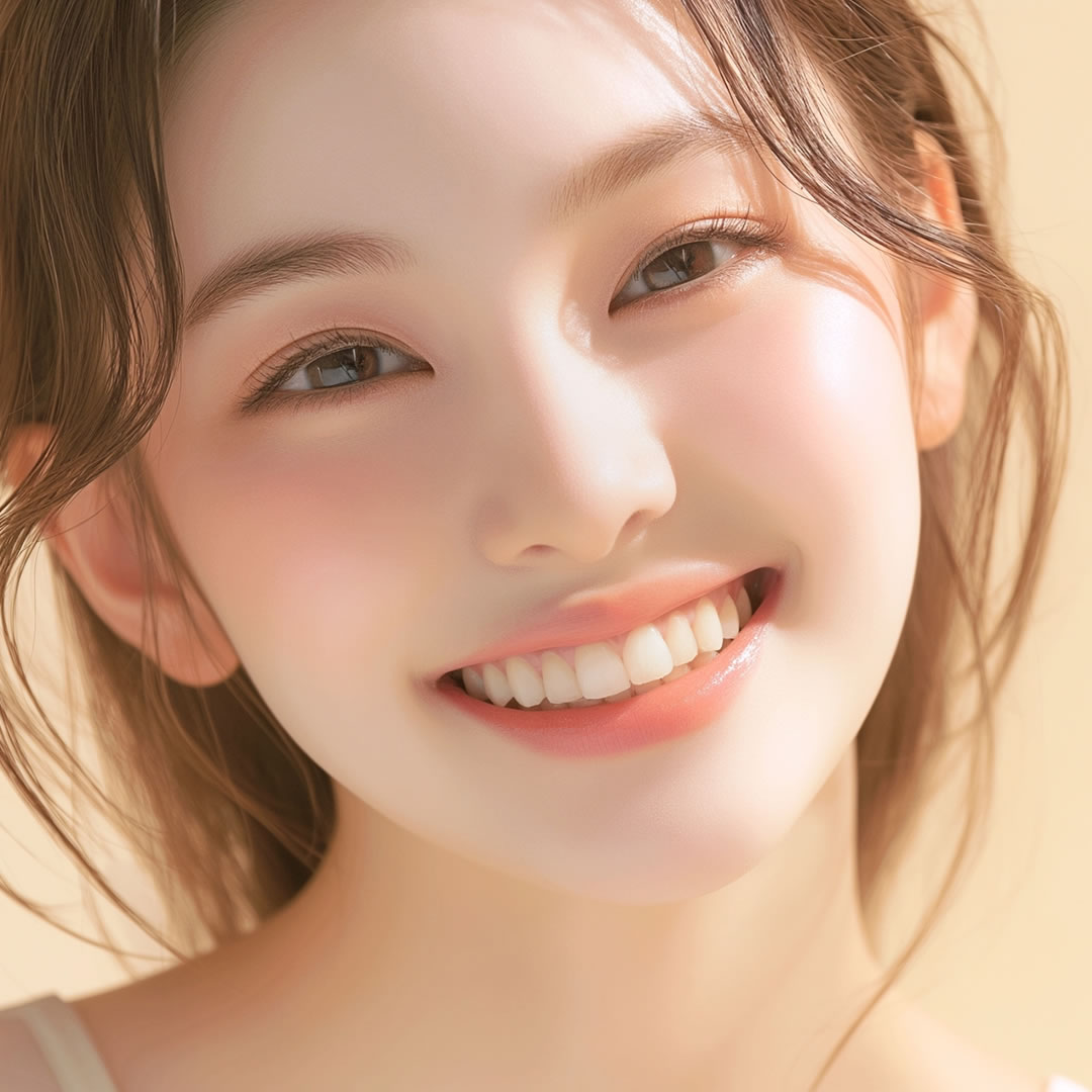 人中が短い女性